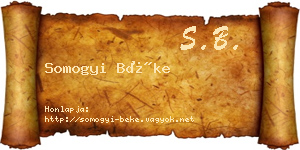 Somogyi Béke névjegykártya